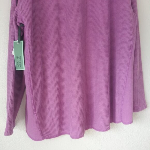 Terra & Sky women's size 1X violet waffle knit sweater - Picture 6 of 15